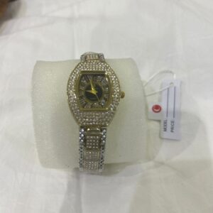 elegant crystal studded ladies watch